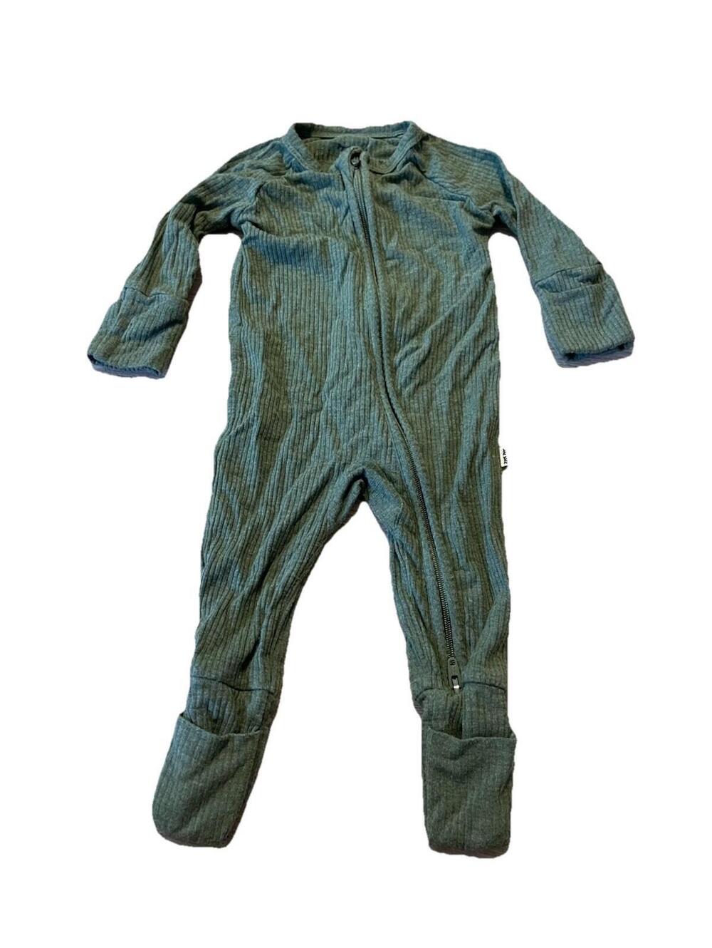 Little Sleepies Moss Ribbed Zippy Newborn H98